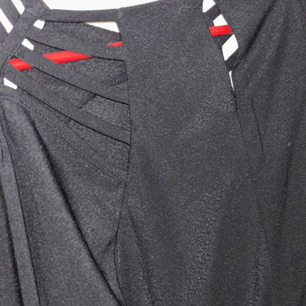 AUW Black Cut Out Long Sleeve Blouse - Picture 2 of 4